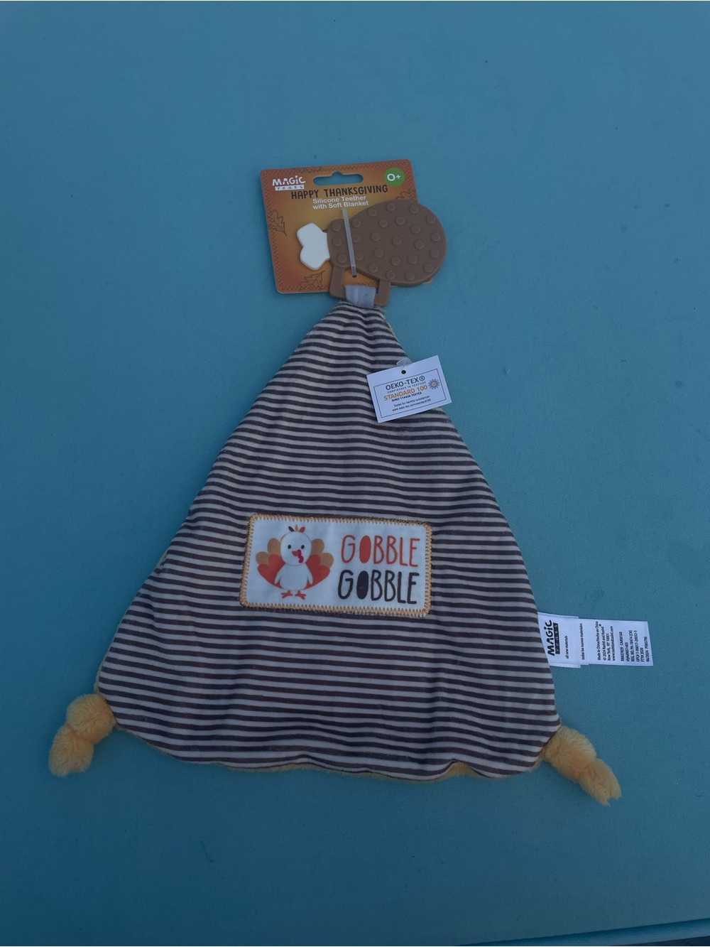 'Gobble Gobble' Brown Striped Turkey Comfort Lovey